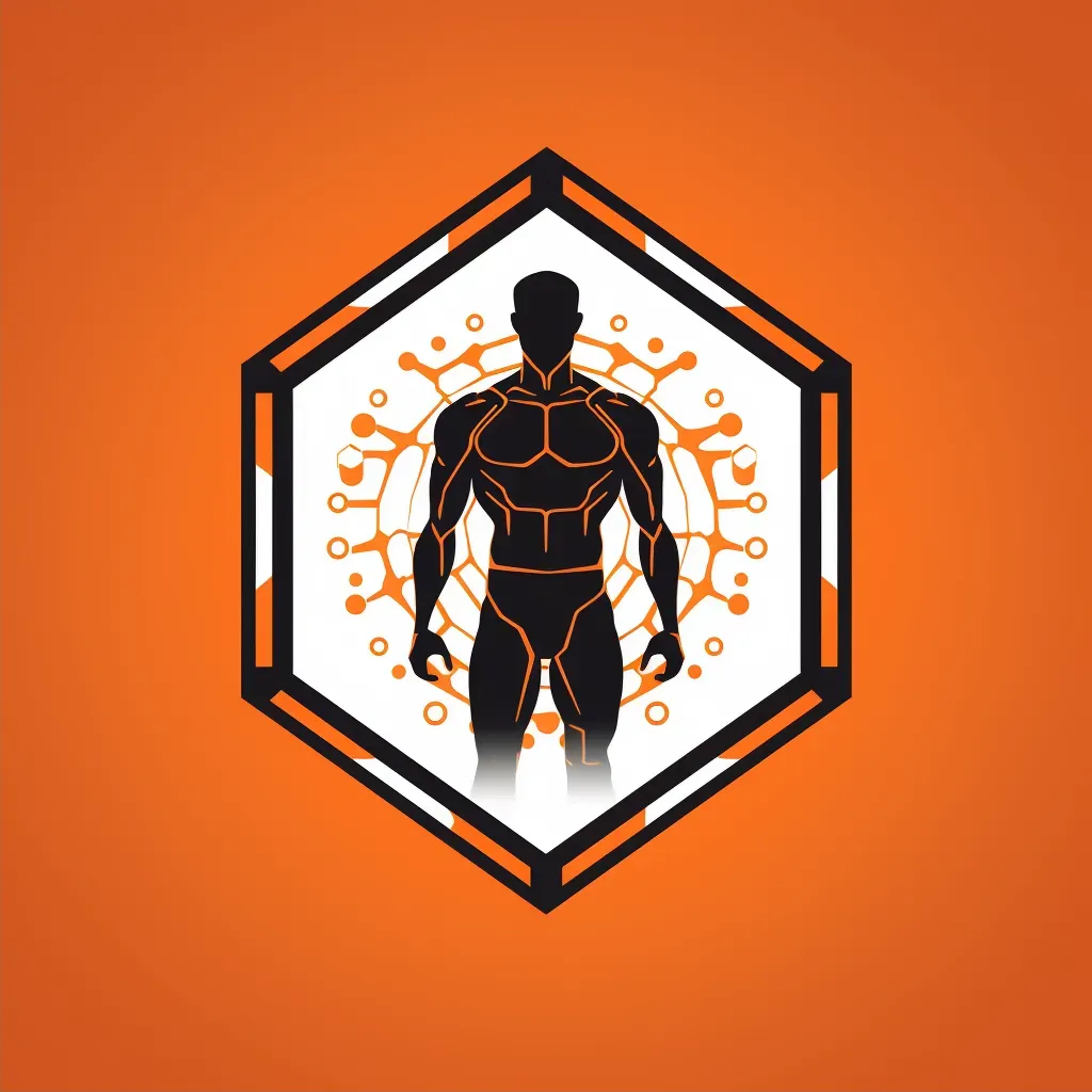 Bold and energetic athlete icon sports clinic logo in orange and black colors - Image 2