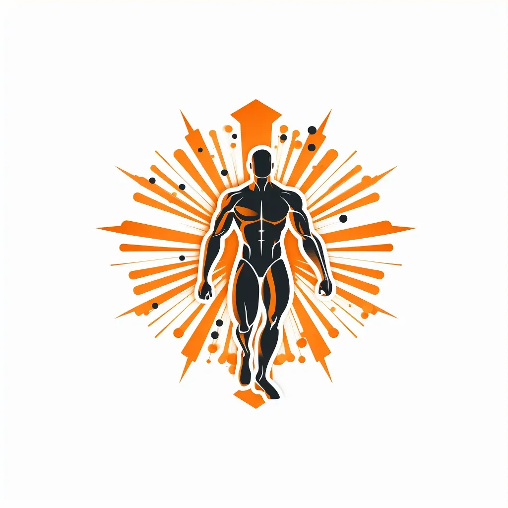 Bold and energetic athlete icon sports clinic logo in orange and black colors - Image 3