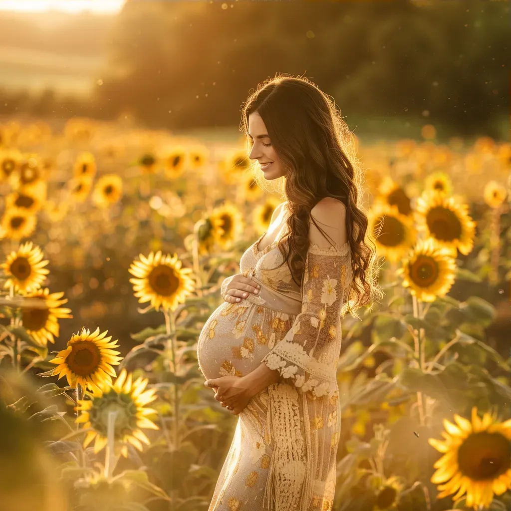 Maternity mother sunflower field - Image 3