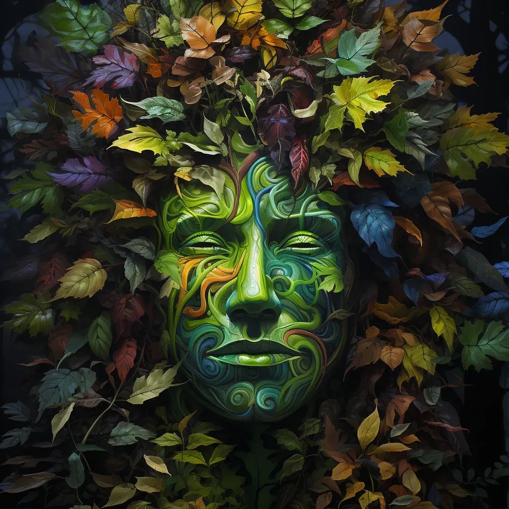 Artistic depiction of the Celtic legend of the Green Man - Image 1