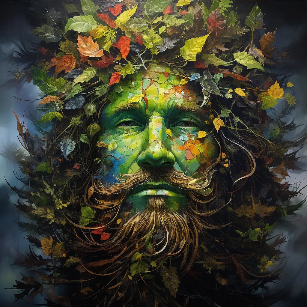 Artistic depiction of the Celtic legend of the Green Man - Image 3