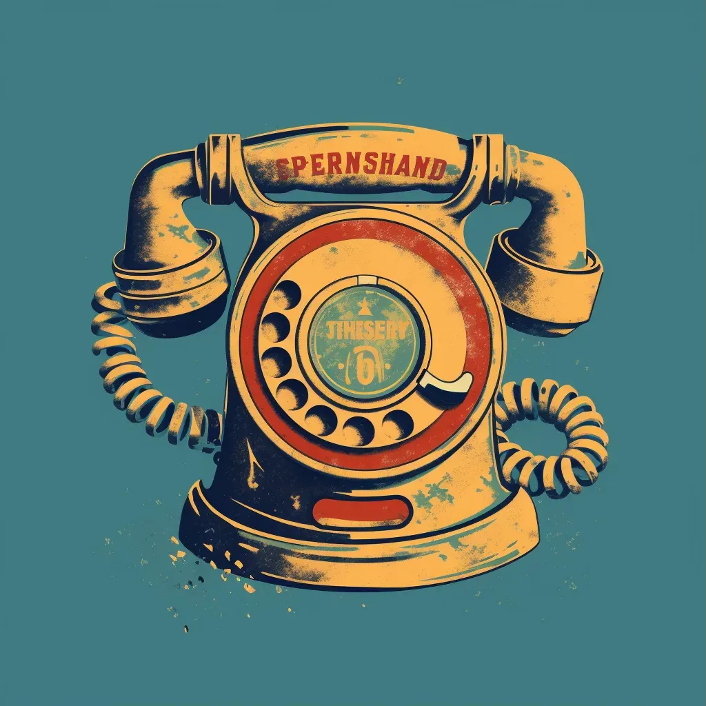 vintage classic rotary telephone logo - Image 1