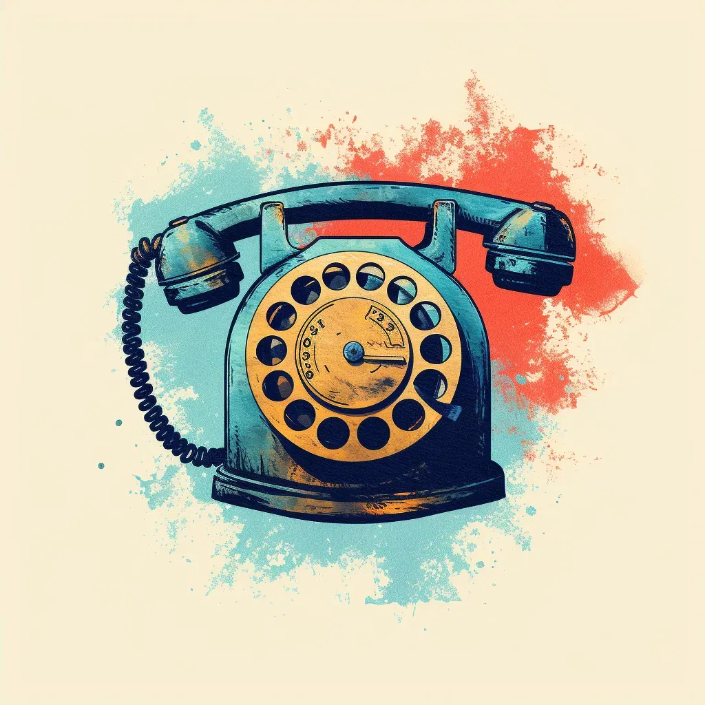 vintage classic rotary telephone logo - Image 4