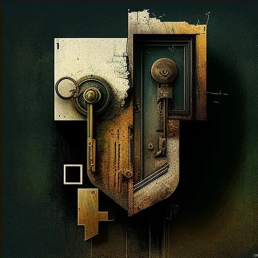 Weathered key unlocking a new shiny door, representing opportunities and change - Image 4