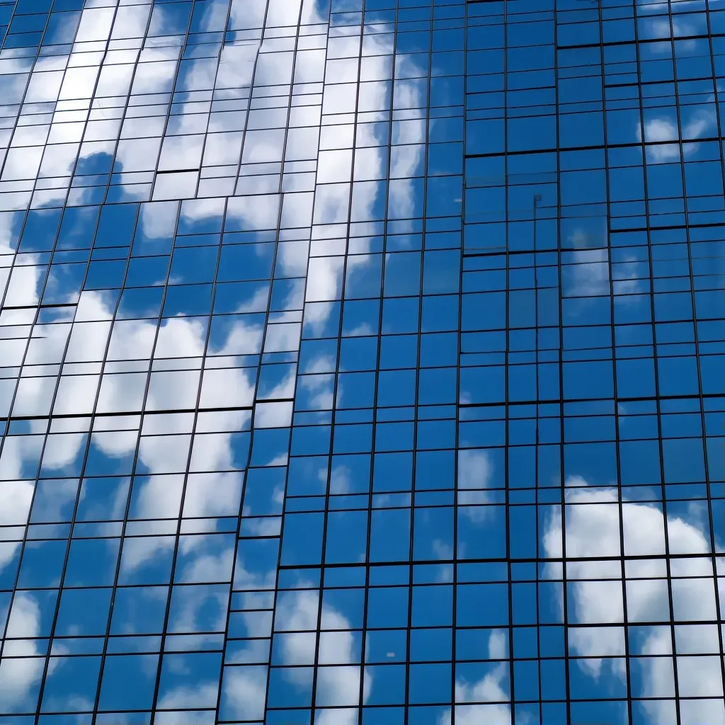 skyscraper windows reflections photo - Image 1