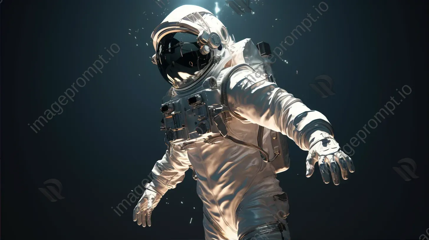 Low poly style portrait of a futuristic astronaut with reflective surfaces - Image 2