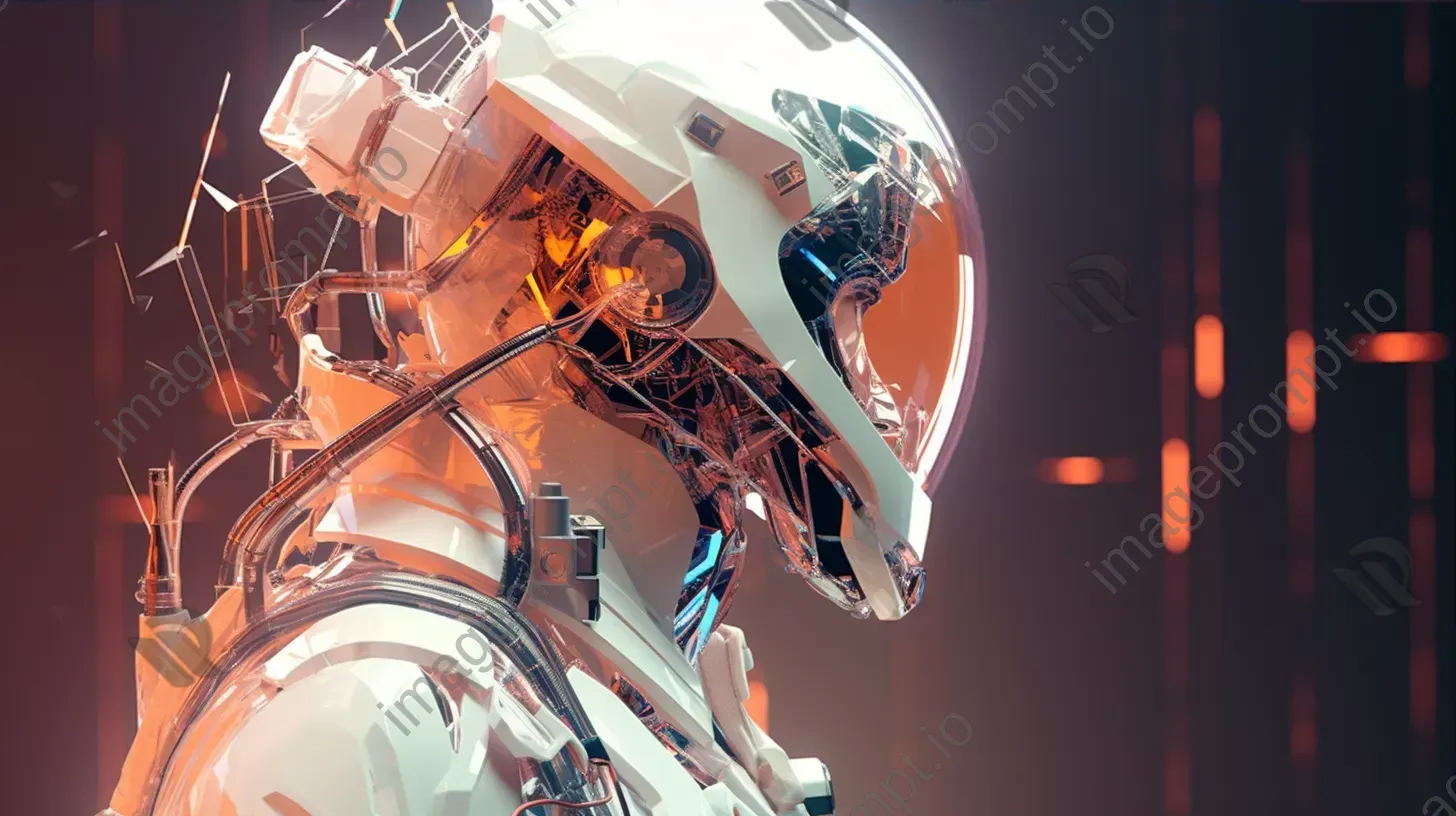 Low poly style portrait of a futuristic astronaut with reflective surfaces - Image 3