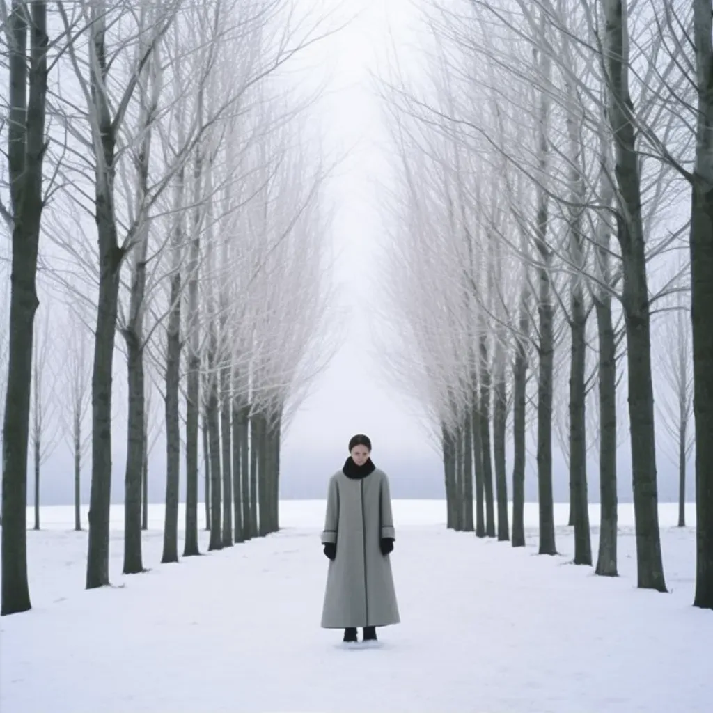 Image of a serene winter landscape with snow and trees - Image 2