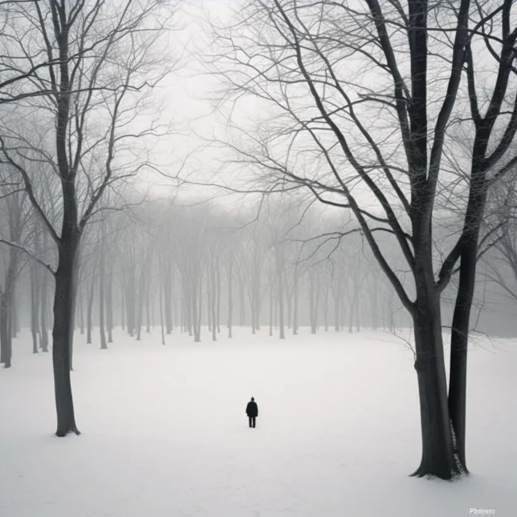 Image of a serene winter landscape with snow and trees - Image 4