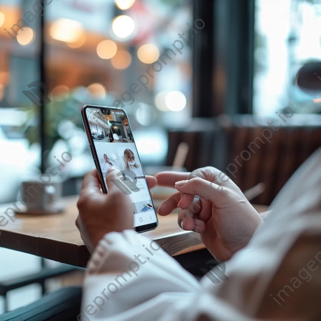 User interacting with telehealth app on smartphone - Image 2