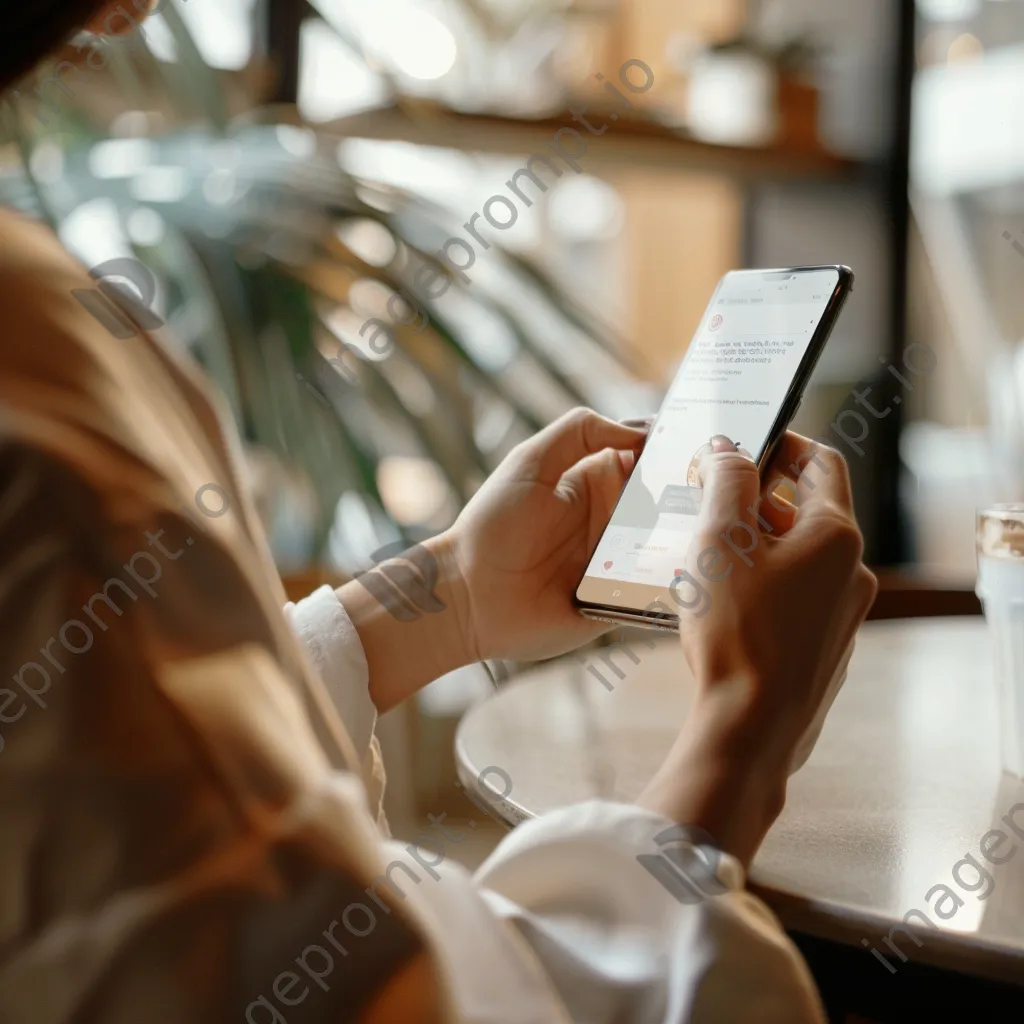 User interacting with telehealth app on smartphone - Image 4