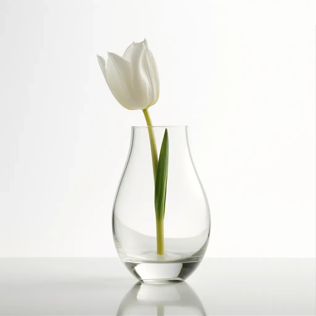 Minimalist White Tulip in Vase