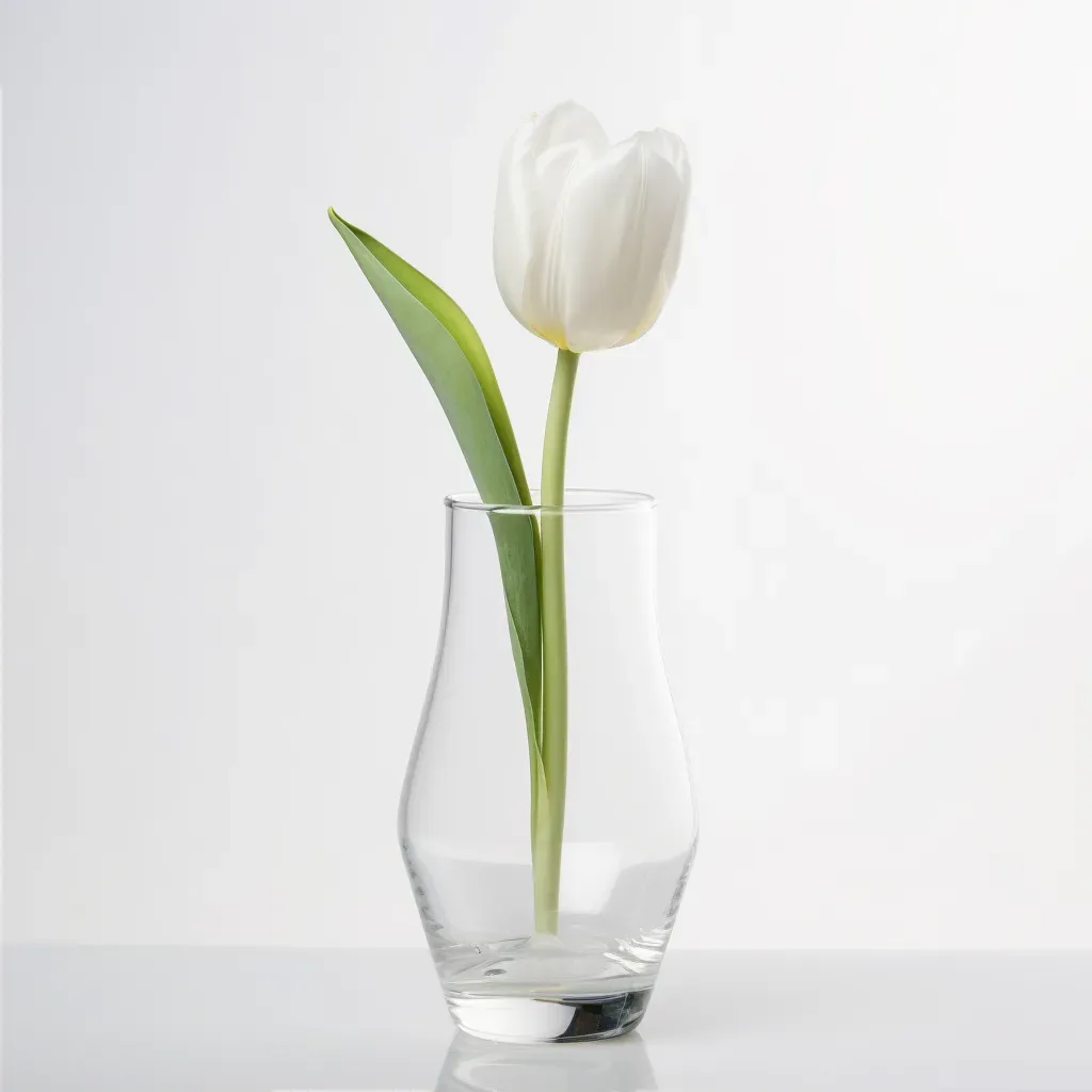 white tulip in vase - Image 2