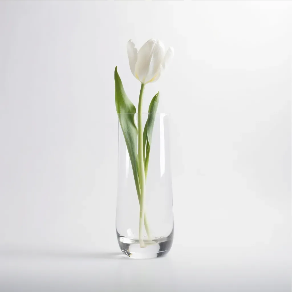 white tulip in vase - Image 3