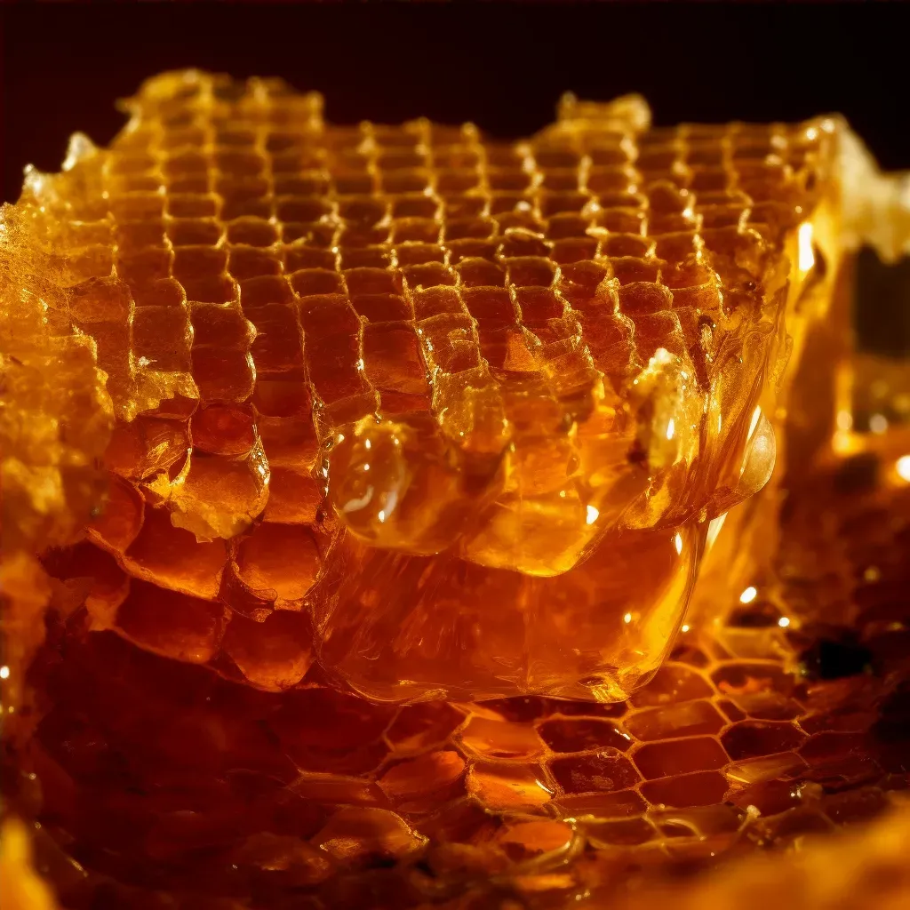 Extreme close-up of crystallized honey on a honeycomb - Image 4