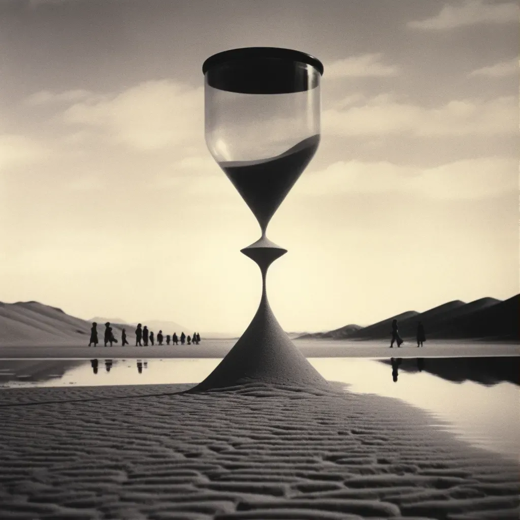 Image of an hourglass filled with people illustrating power dynamics. - Image 1