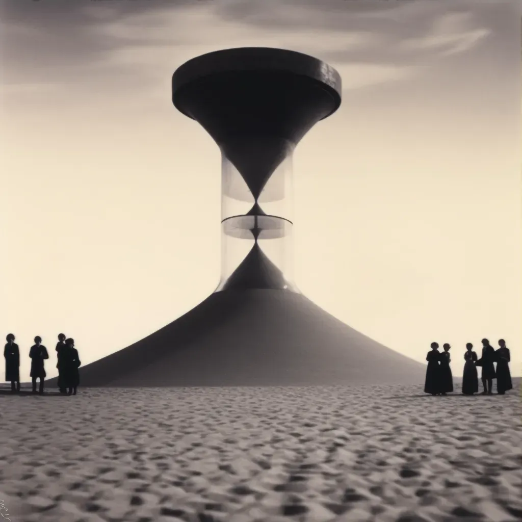 Image of an hourglass filled with people illustrating power dynamics. - Image 3