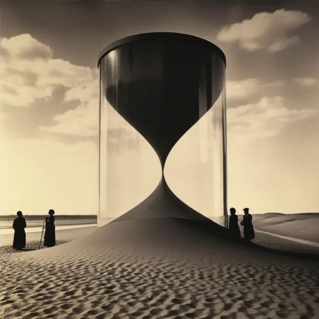 Image of an hourglass filled with people illustrating power dynamics. - Image 4