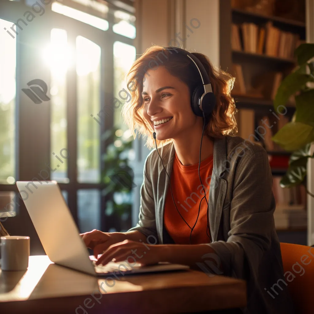 Customer service representative working from a cozy home office - Image 4