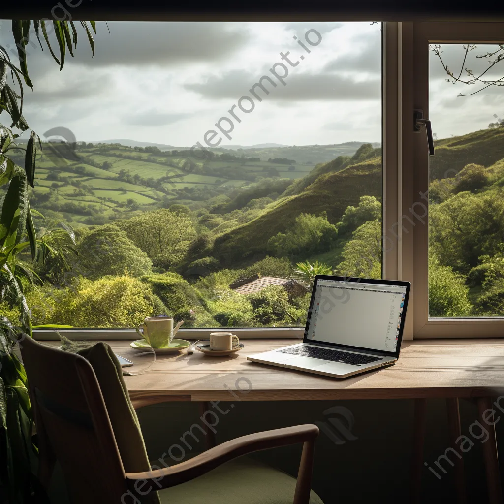 Scenic view outside a home office window with greenery - Image 2