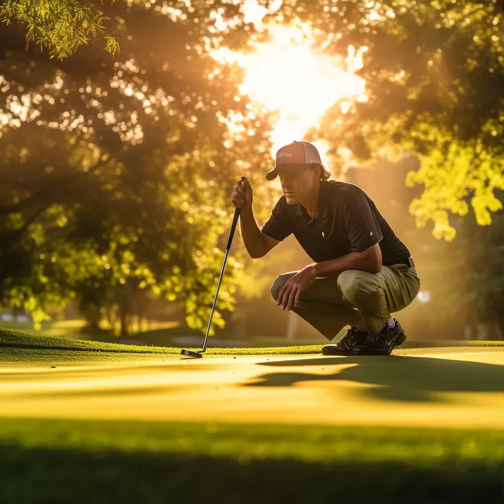 Golfer Eyeing the Hole