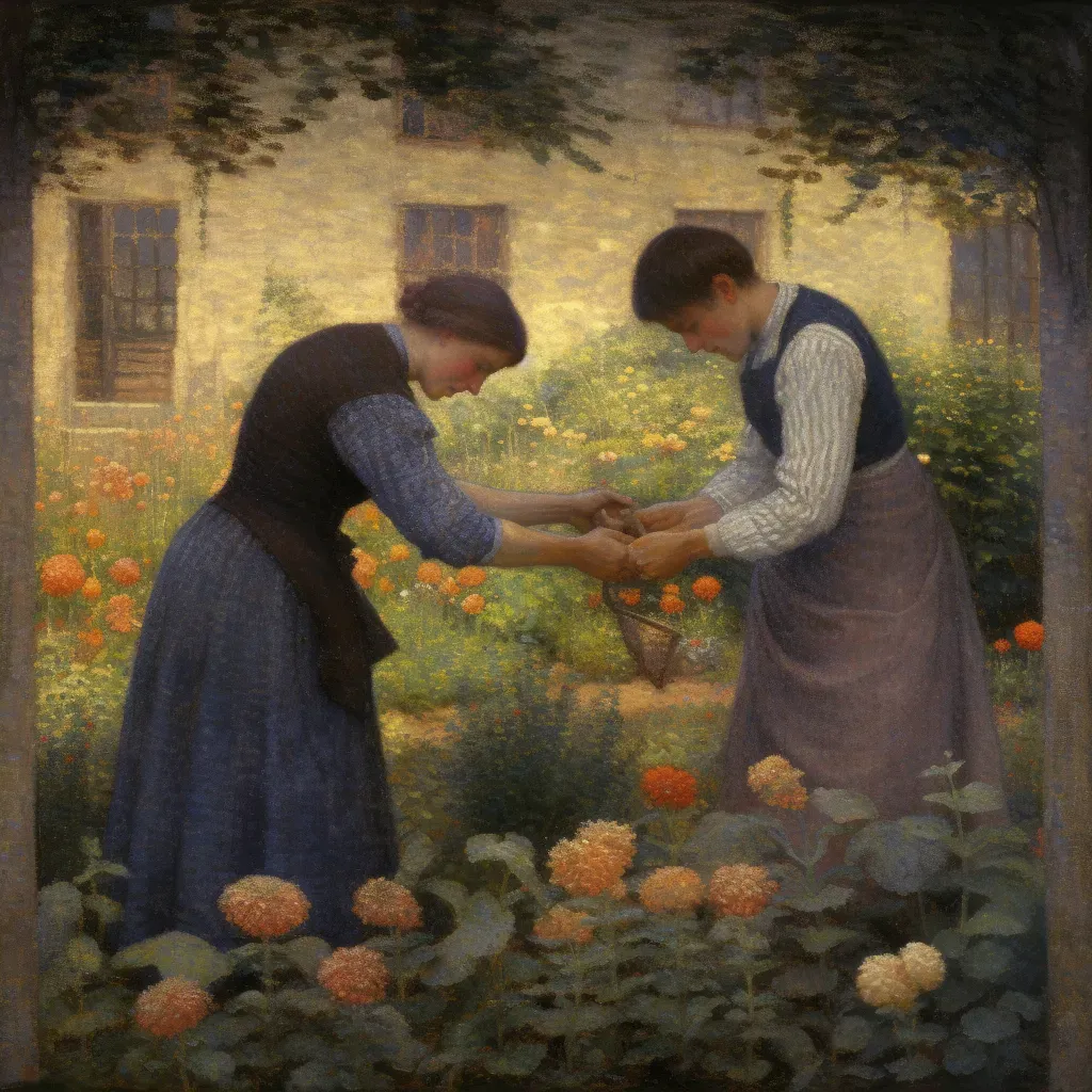 Image of a couple gardening together, planting seeds - Image 2