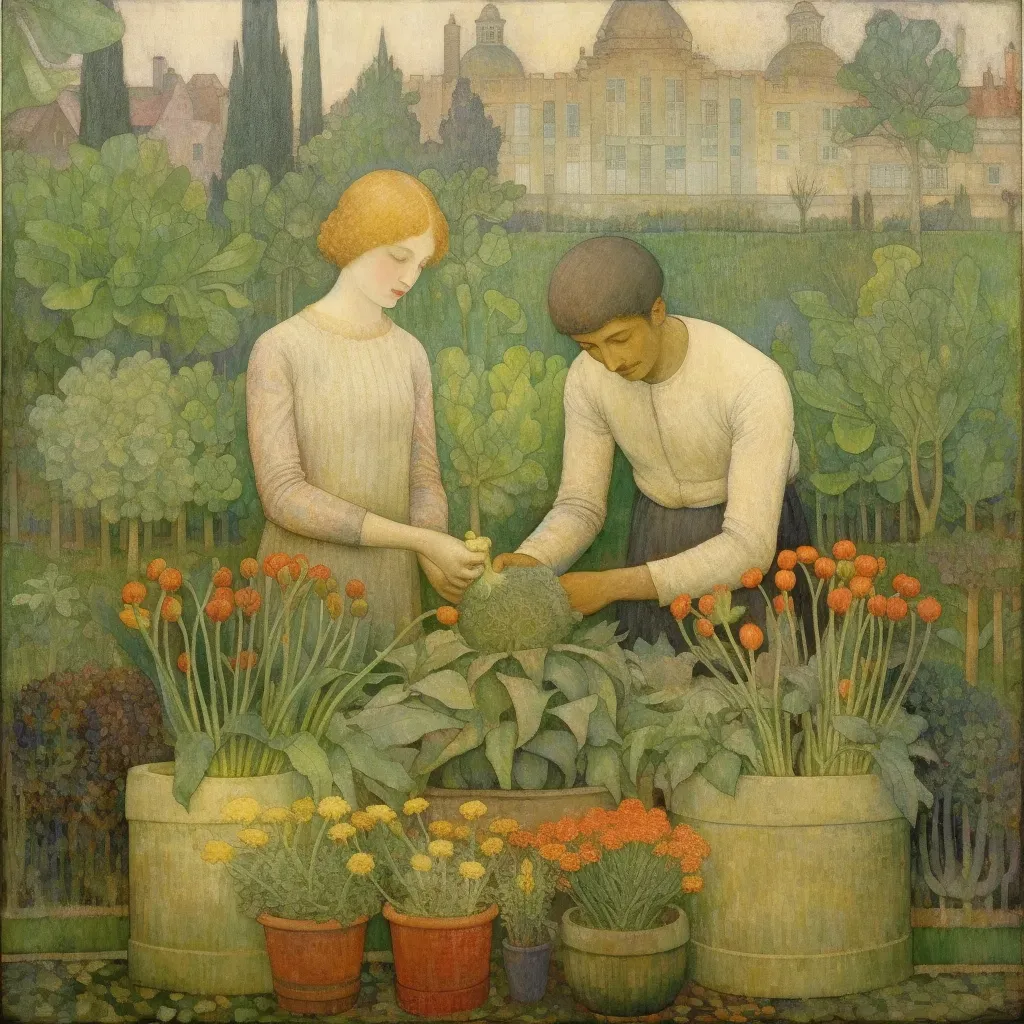 Image of a couple gardening together, planting seeds - Image 4