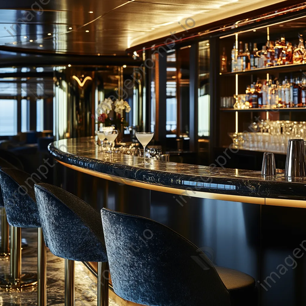 Elegant cocktail bar on luxury cruise ship. - Image 2