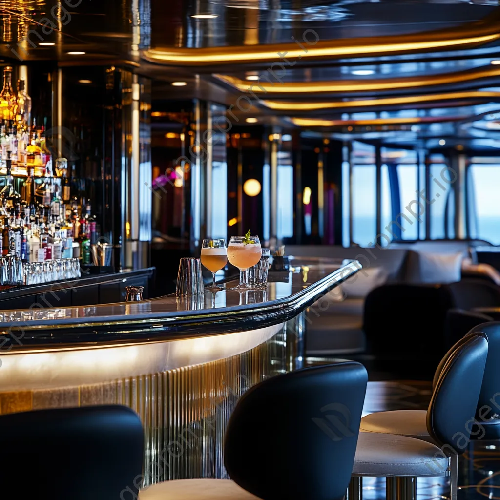 Elegant cocktail bar on luxury cruise ship. - Image 3