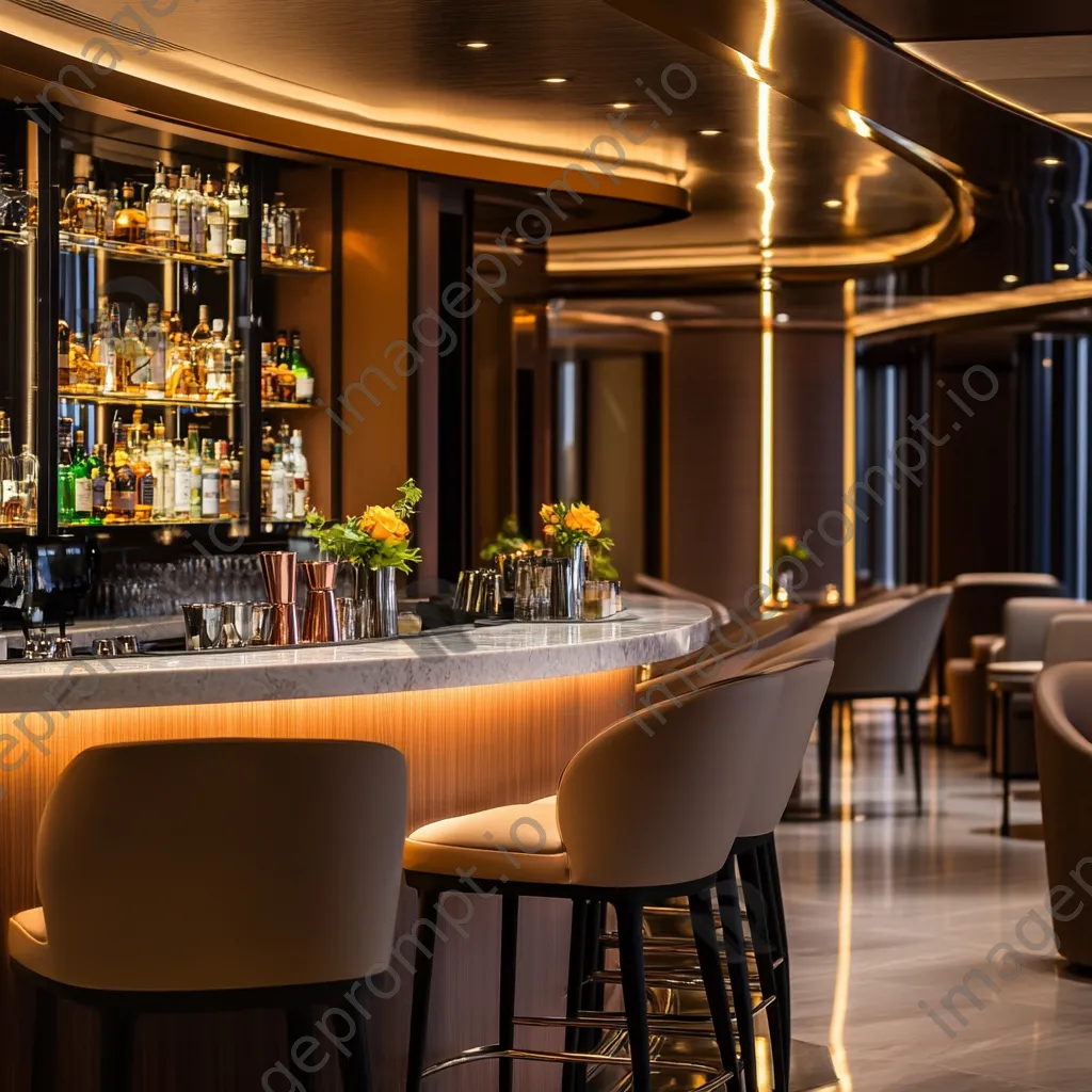 Elegant cocktail bar on luxury cruise ship. - Image 4