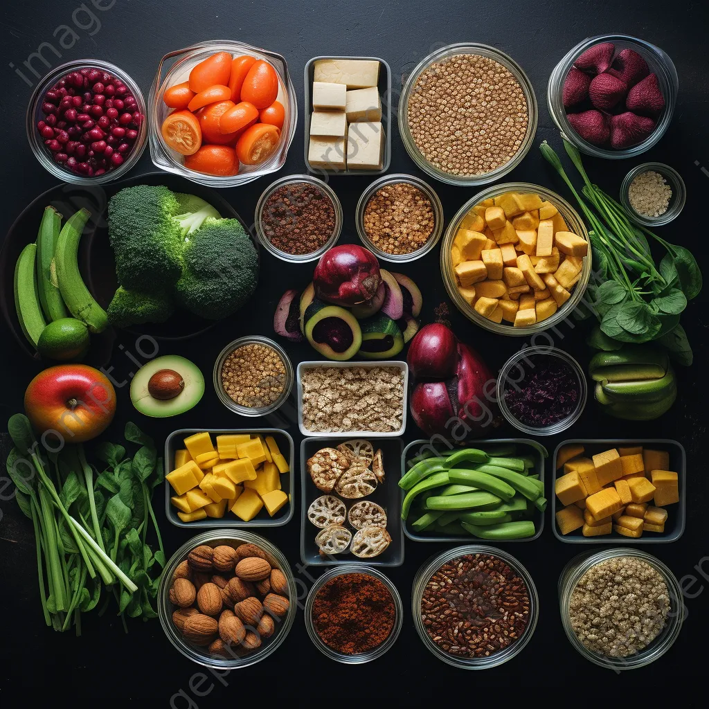 Weekly meal prep containers filled with grains and vegetables - Image 1