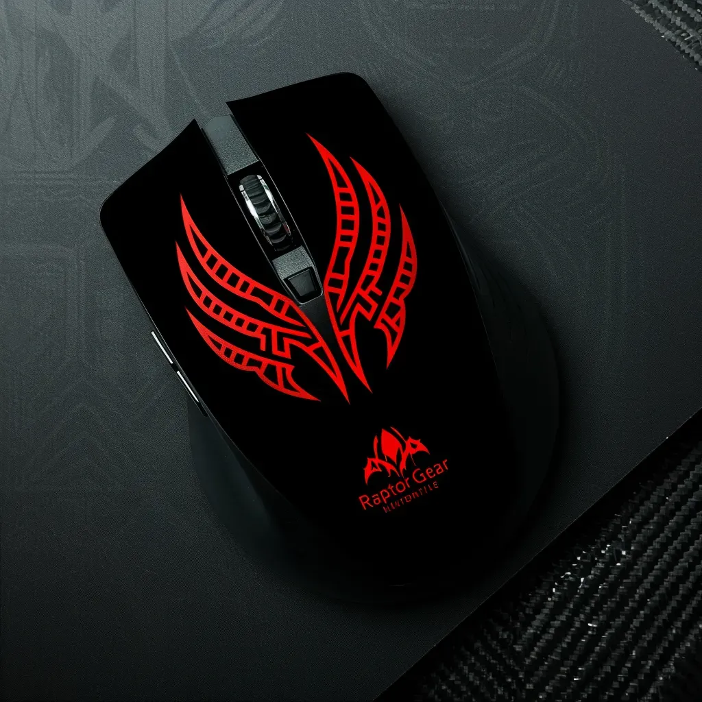 Bold and edgy logo with a gaming mouse icon in red and black - Image 2