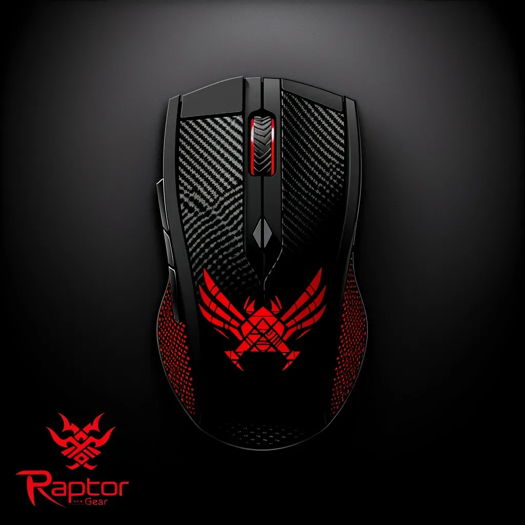 Bold and edgy logo with a gaming mouse icon in red and black - Image 3