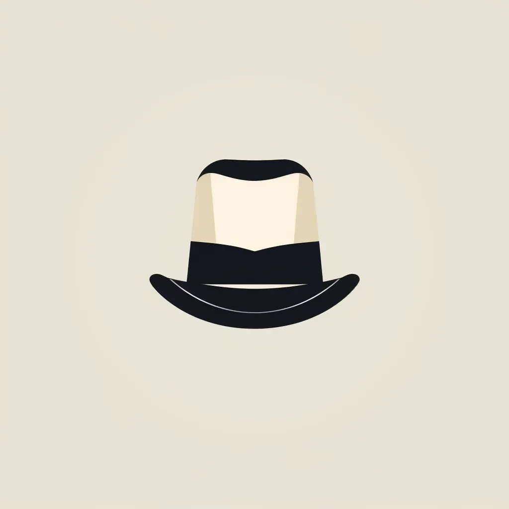 Logo with vintage bowler hat in black and ivory colors - Image 1