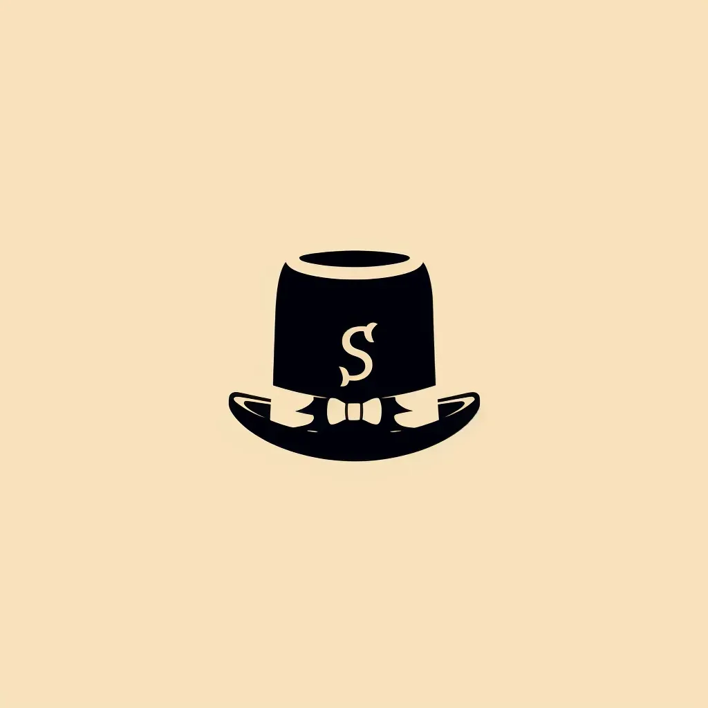 Logo with vintage bowler hat in black and ivory colors - Image 2