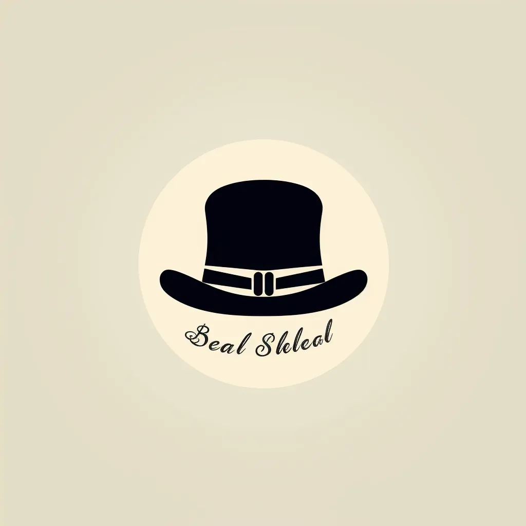 Logo with vintage bowler hat in black and ivory colors - Image 4