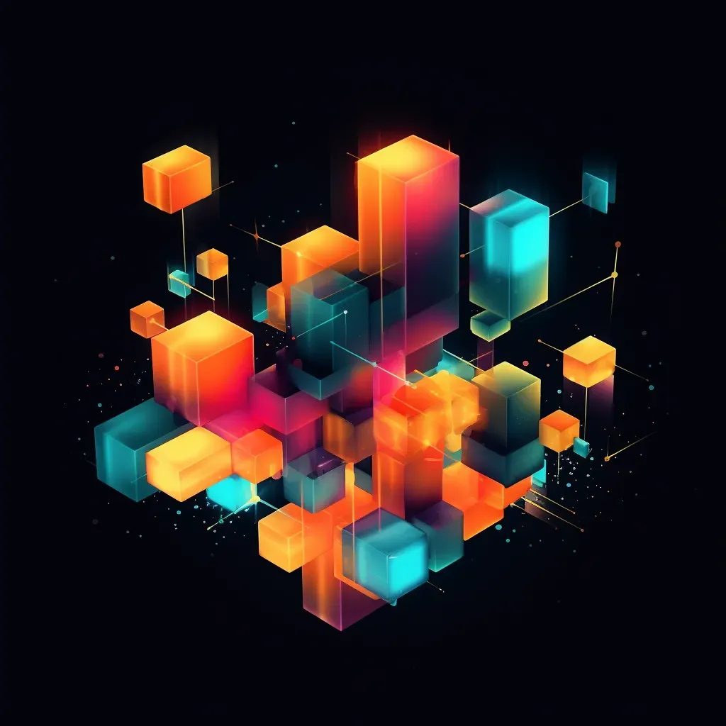 Colorful Geometric Shapes in Dark Space