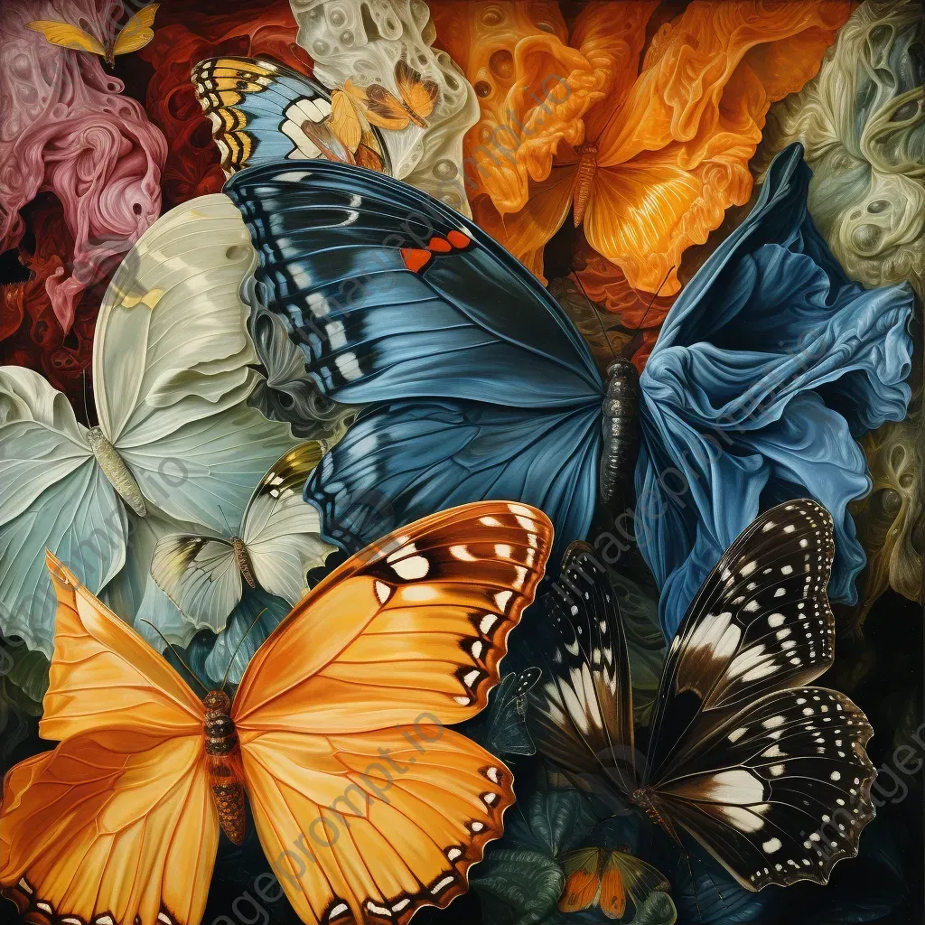 Microscopic view of butterfly wings with colors and scales - Image 2