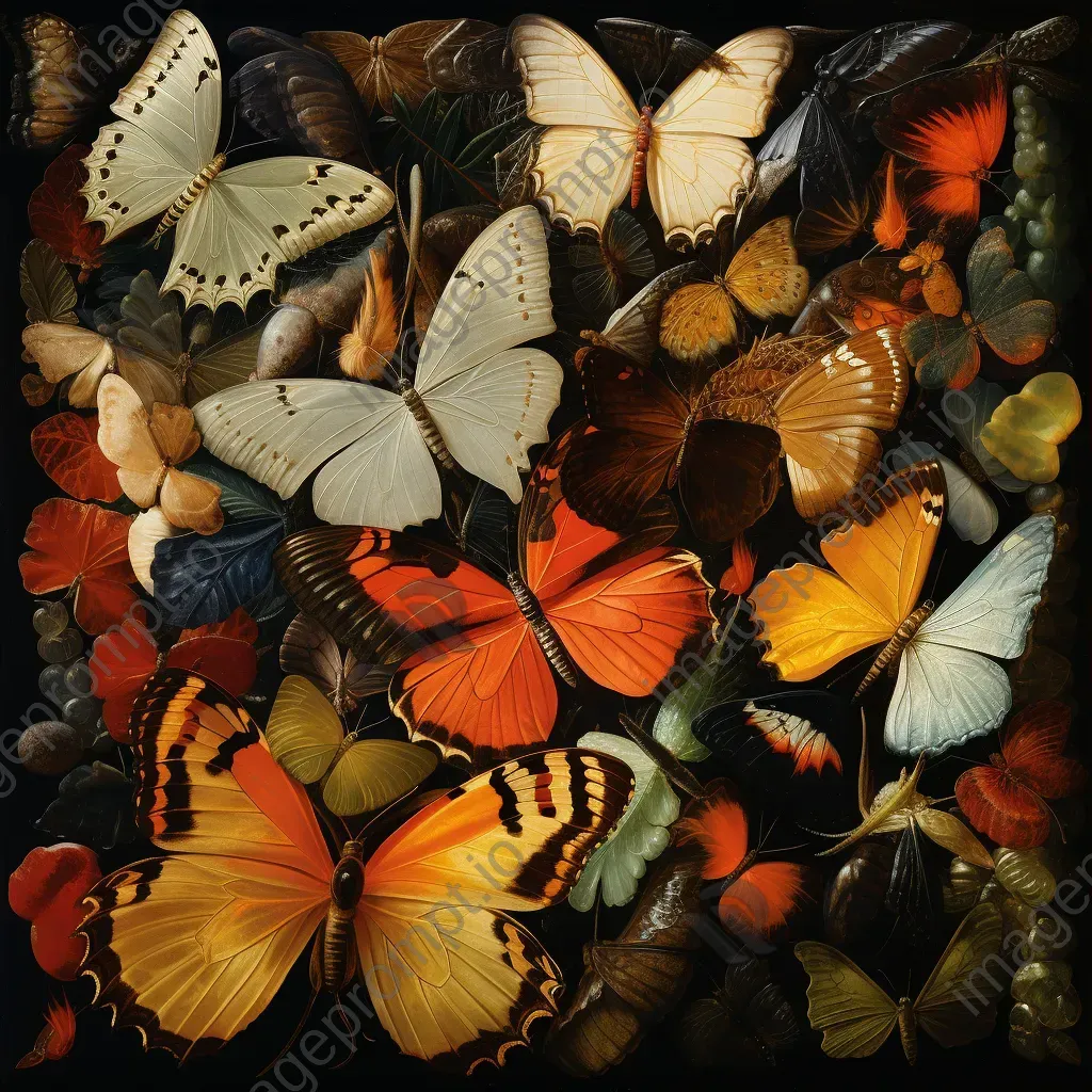 Microscopic view of butterfly wings with colors and scales - Image 3