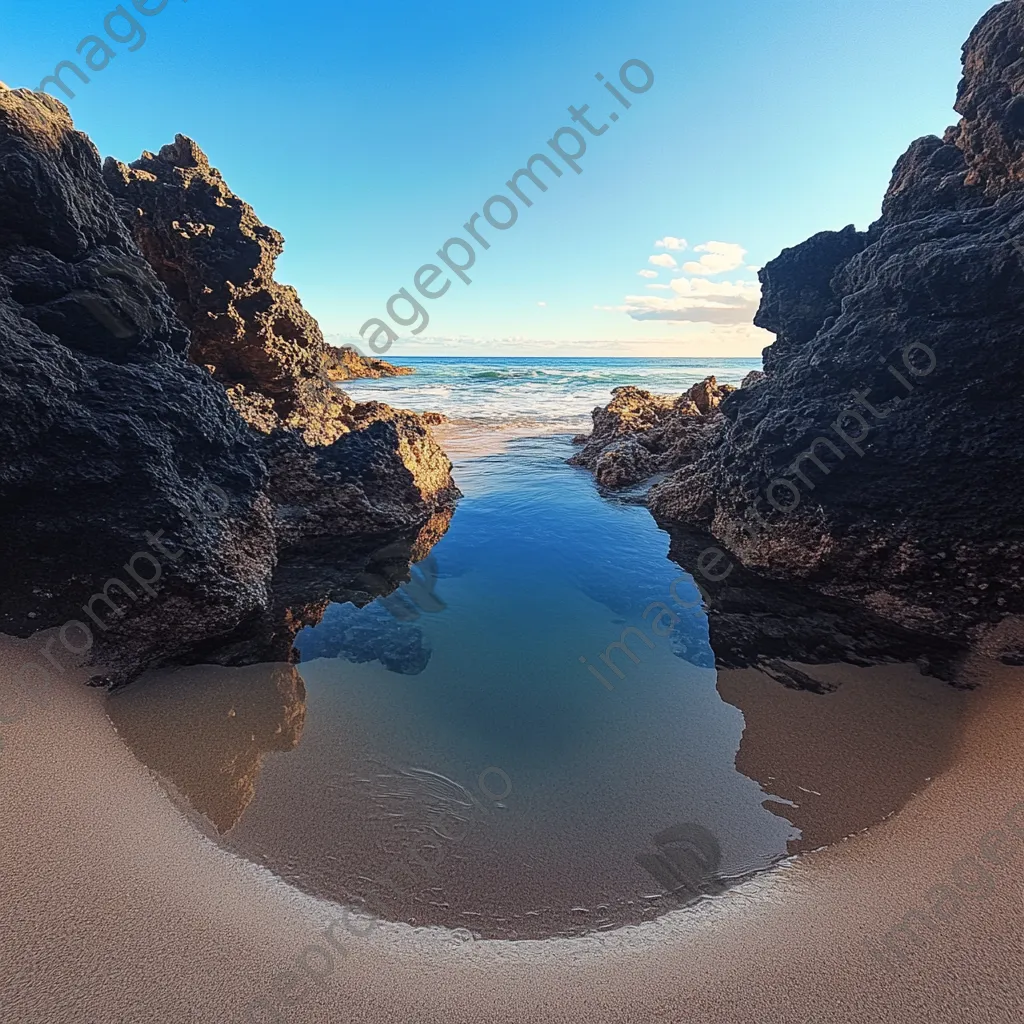 Contrasting colors in a rock pool - Image 1