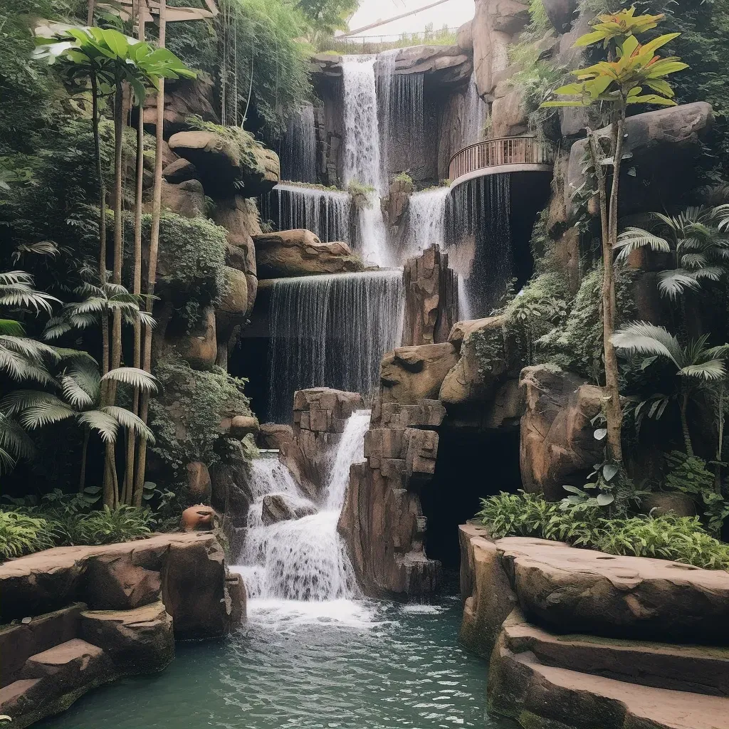 Sculpture garden waterfall - Image 2