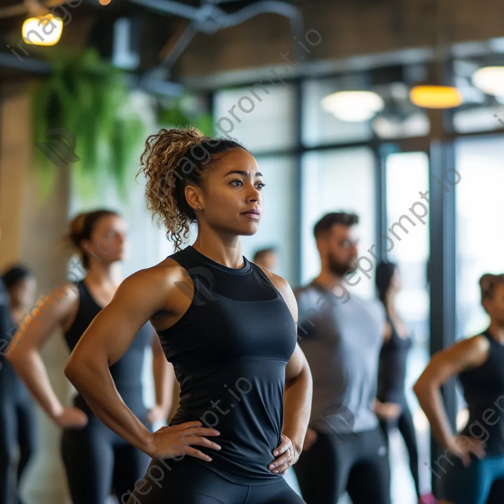 Group of participants in a fitness workshop engaged in learning new techniques. - Image 3