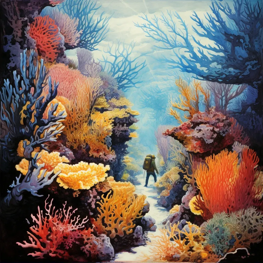 Diver Exploring Vibrant Coral Reef - Image 1