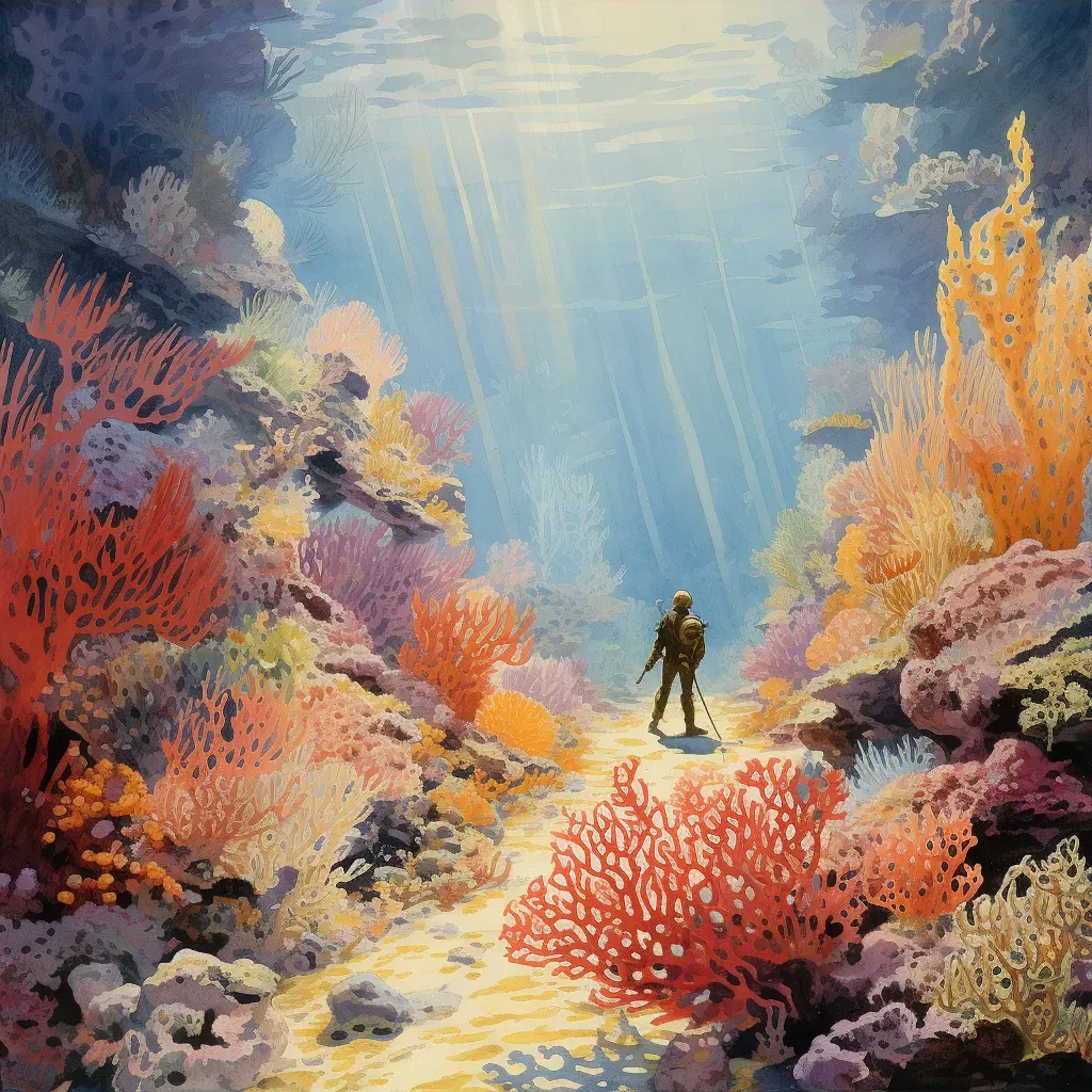 Diver Exploring Vibrant Coral Reef - Image 3