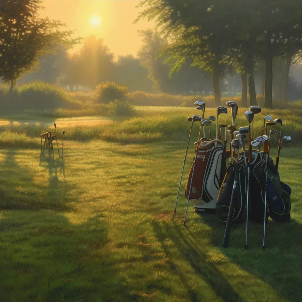 Golf clubs on green course - Image 3