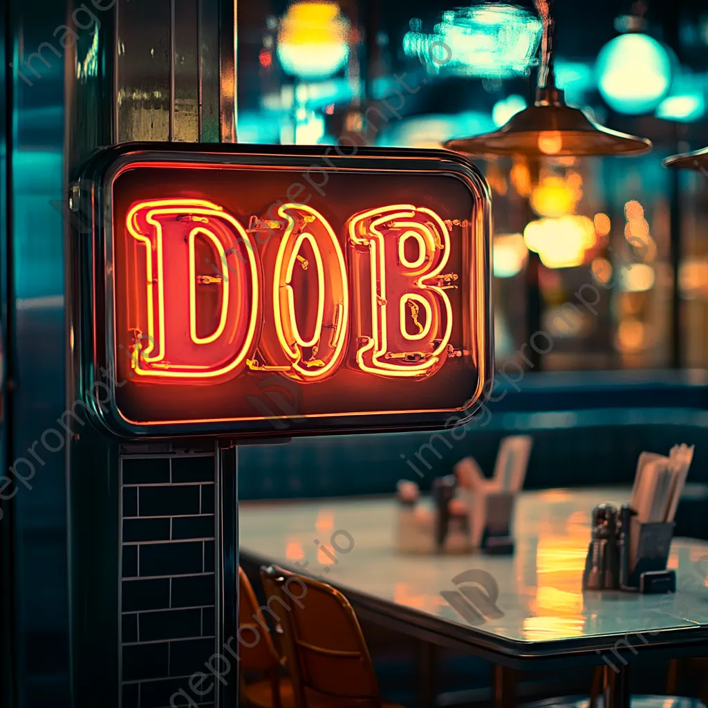 Close-up of vintage neon signs in a diner - Image 2