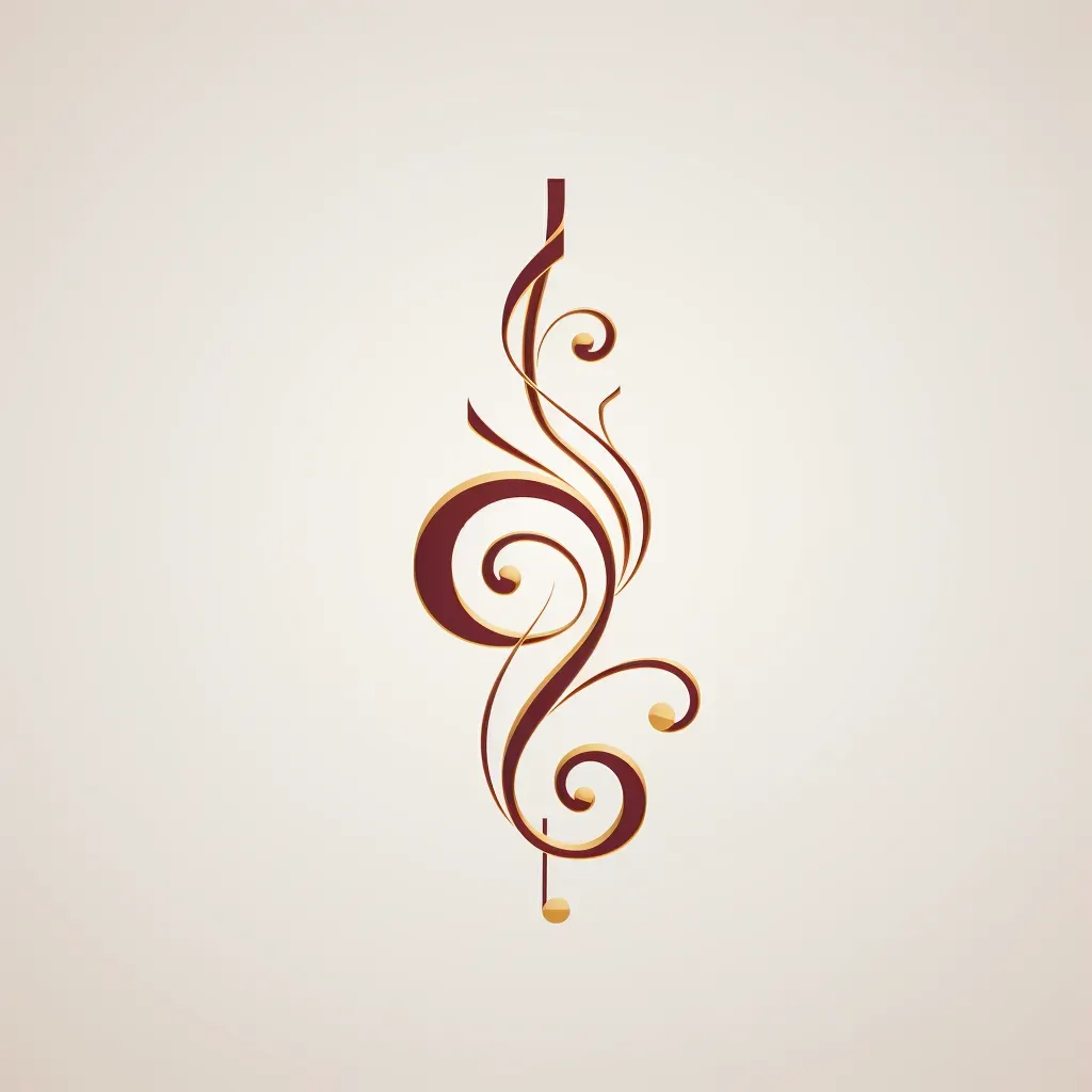 Elegant and sophisticated classical music ensemble logo with a stylized treble clef icon in burgundy and gold - Image 1