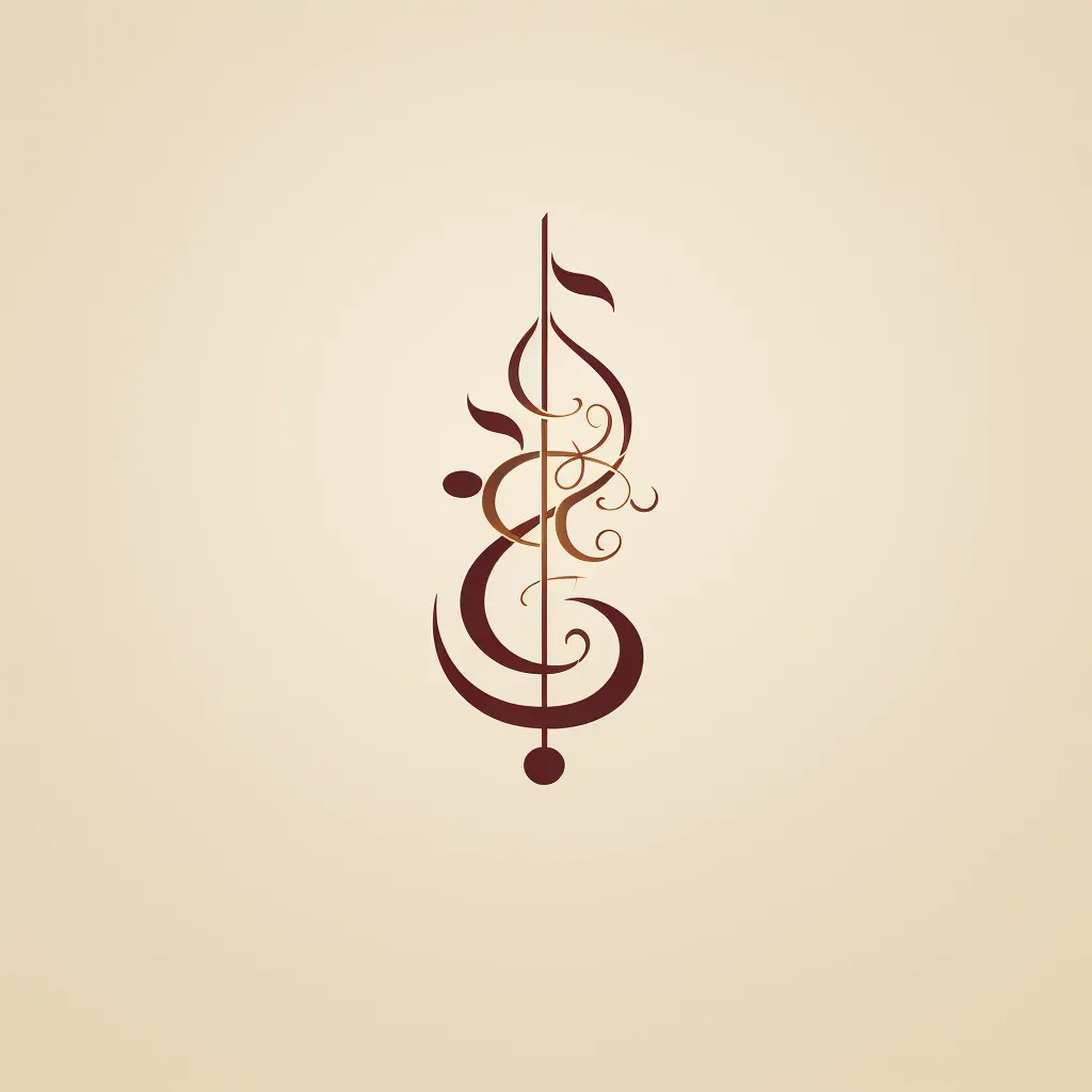 Elegant and sophisticated classical music ensemble logo with a stylized treble clef icon in burgundy and gold - Image 3