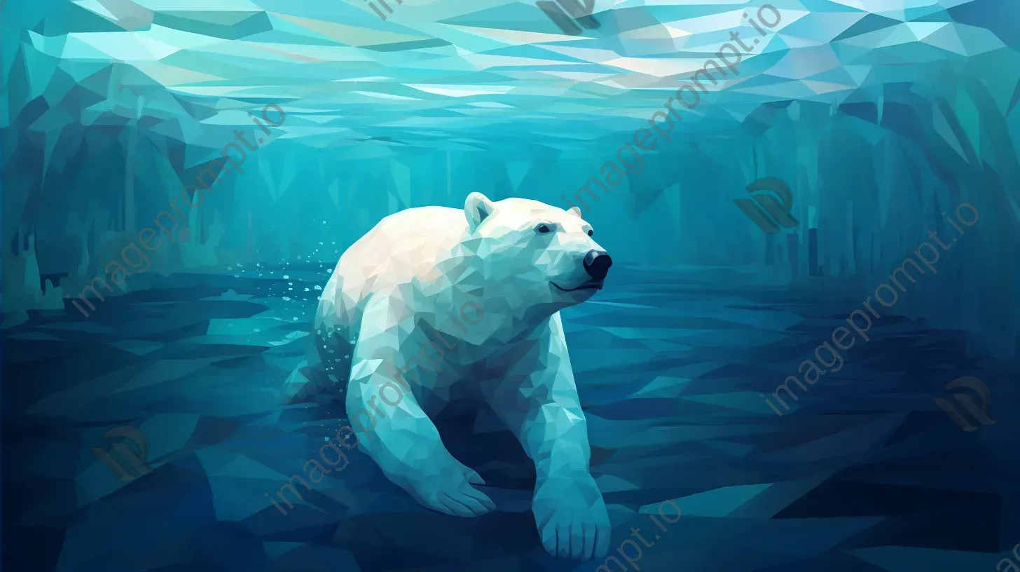 Geometric representation of a swimming polar bear - Image 2