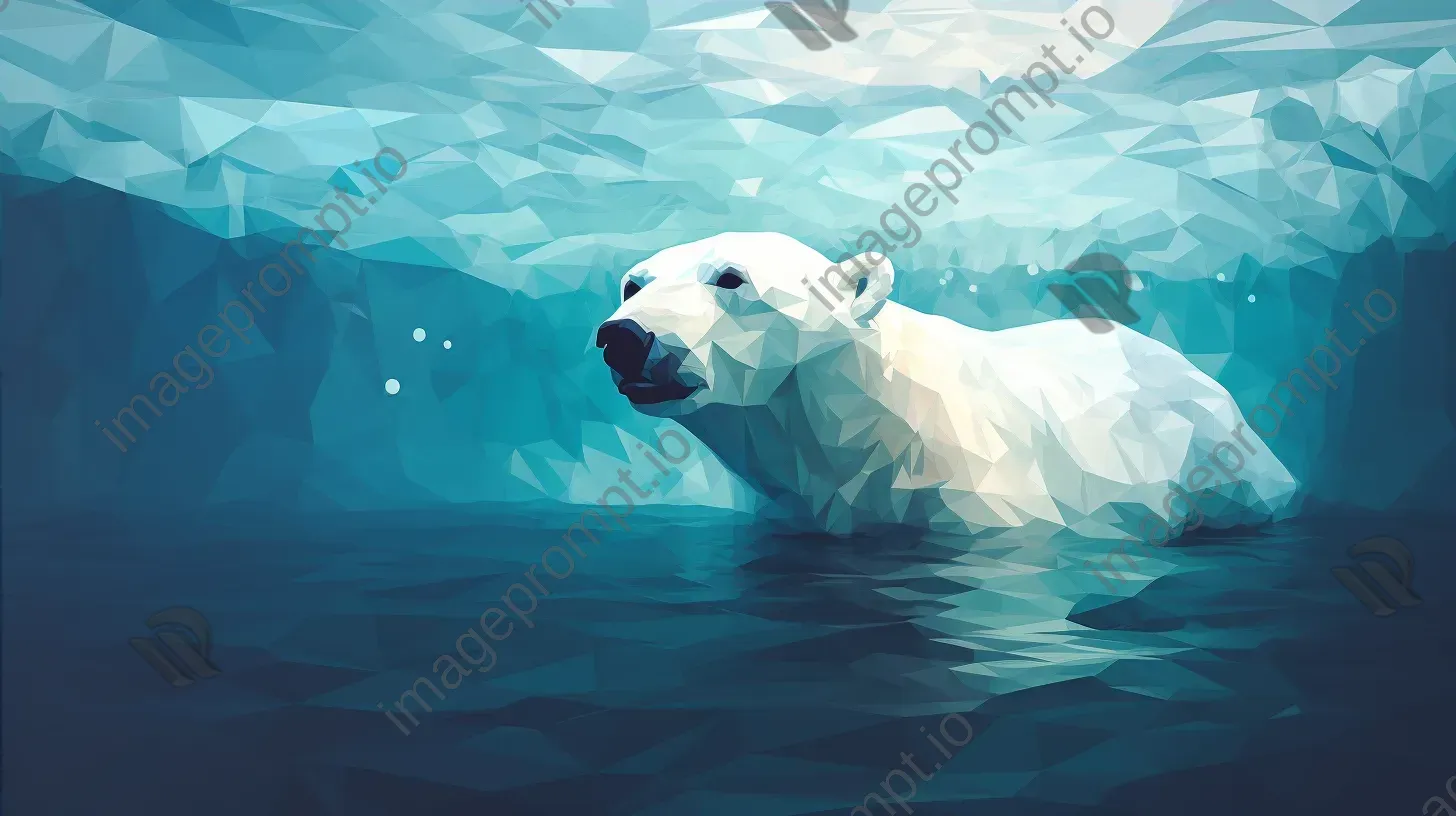 Geometric representation of a swimming polar bear - Image 4